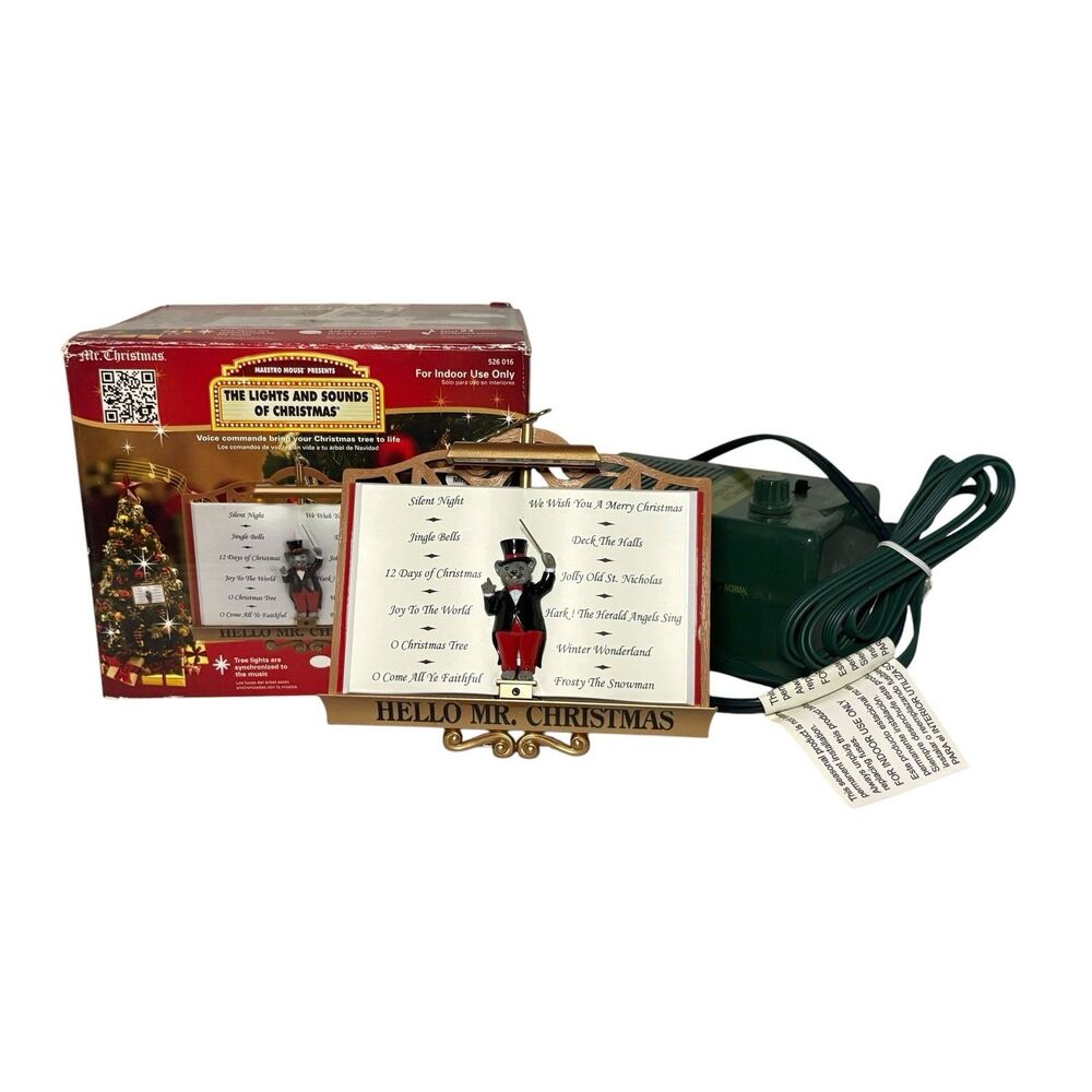 Mr Christmas Maestro Mouse Presents The Lights and Sounds of Christmas WORKS!